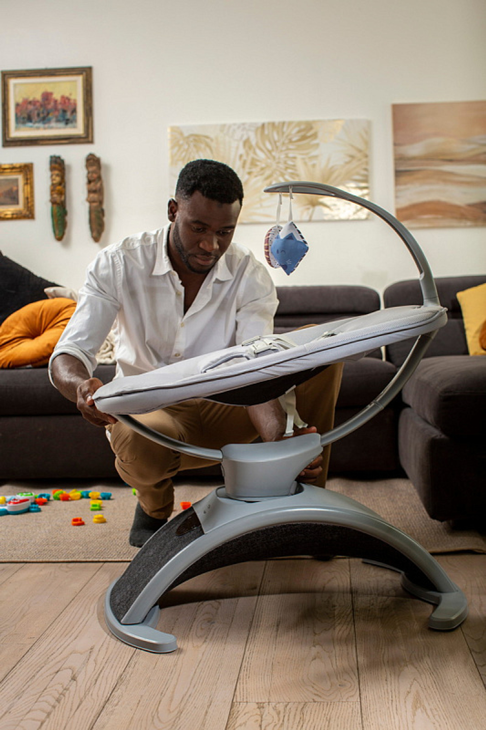 Креслице-качалка (шезлонг) детское Chicco Comfy Wave Silverspring