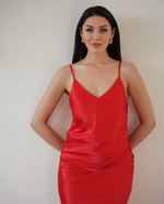 Платье комбинация "Богиня" в алом