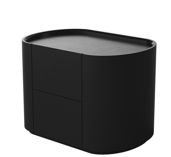 Тумба прикроватная Lagom 2 ящика ширина 60 см (черный)