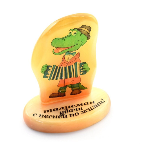 Оберег из селенита "Талисман удачи с песней по жизни!" 50*30*60мм.