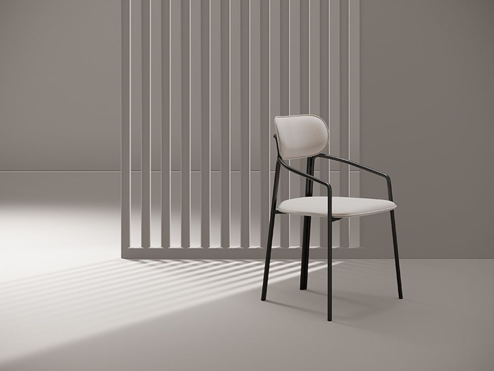 Стул Ror, Round, велюр, черный/бежевый