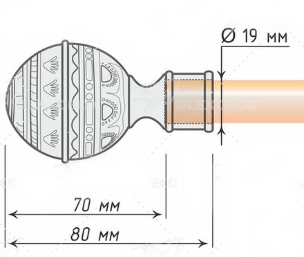 Наконечники "Фаберже" d19 мм, цвет антик