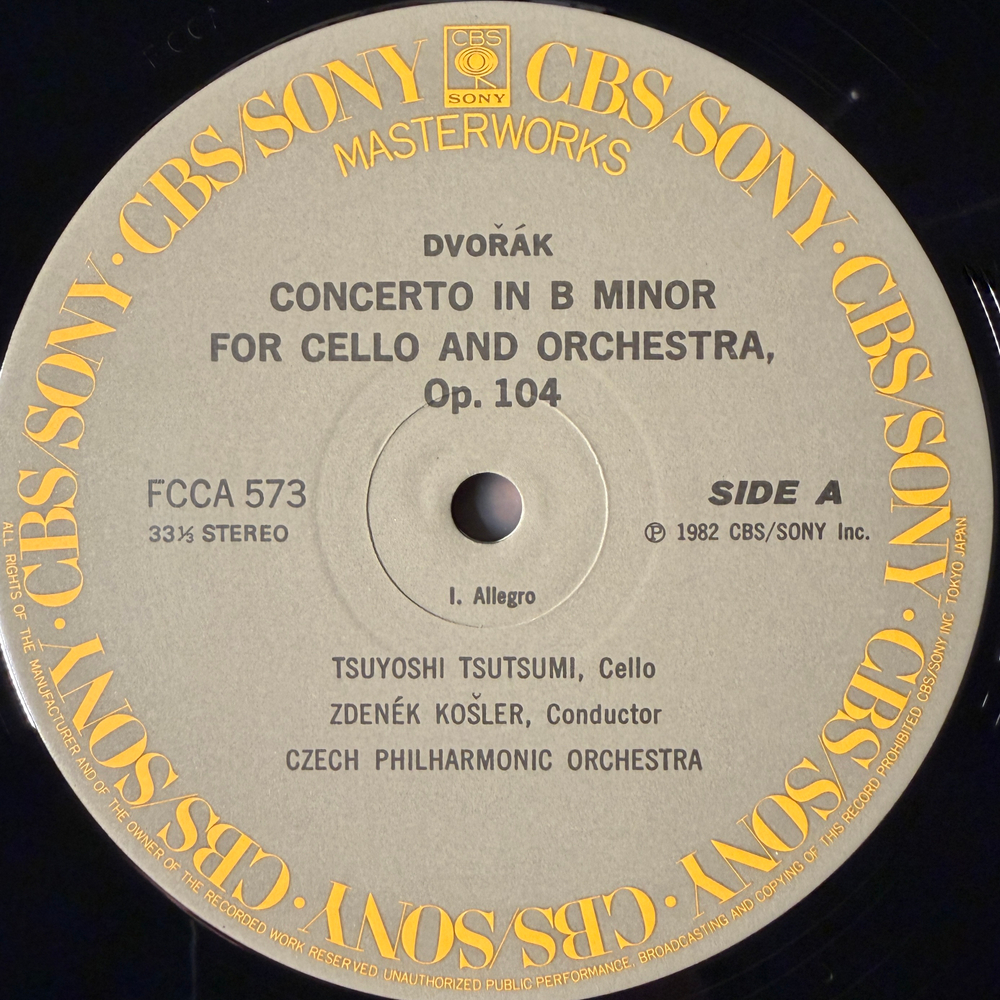 Виниловая пластинка Дворжак - Концерт си минор для виолончели с оркестром LP