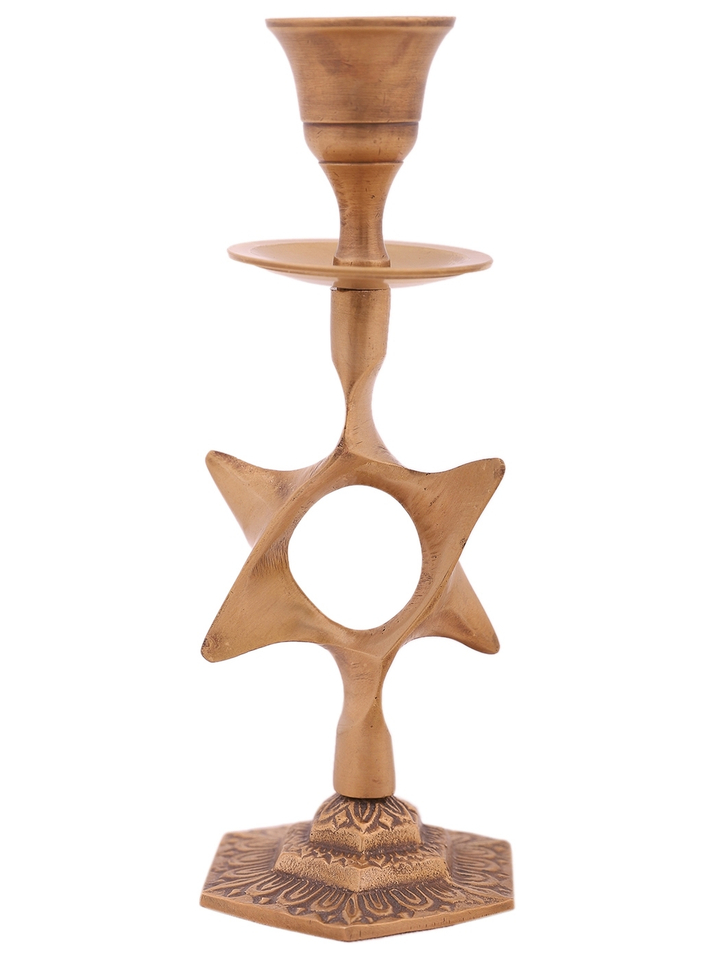 Подсвечник Звезда латунь (антик) 6,5x6,5x15,5 см
