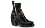 LOUIS VUITTON Limitless Ankle Boots "Black With Logo Straps" Women"s