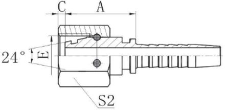 Фитинг DN 06 DKO-L (Г) 14x1.5 8 накидная гайка, CH17