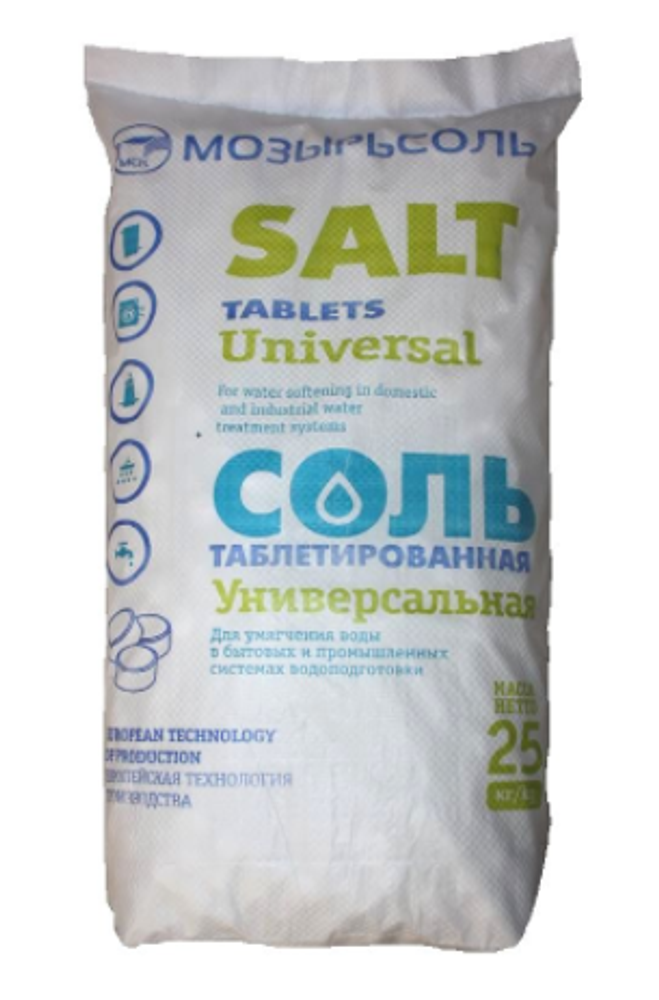 MOZYRSALT Таблетированная соль, мешок 25 кг (Беларусь)