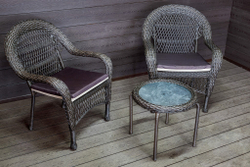 Садовый комплект из искусственного ротанга Мэдисон НЬЮ (Medison NEW) Balcony set с круглым столиком с подушками на сиденье