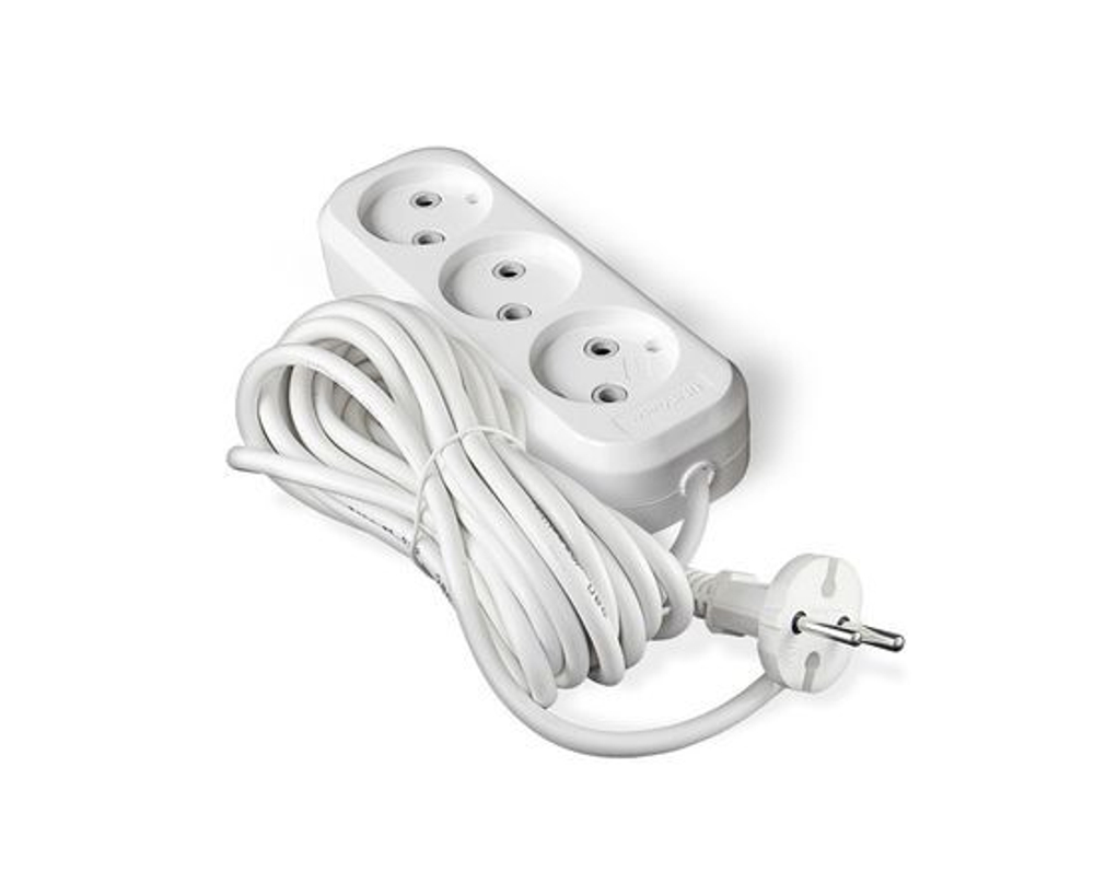 Удлинитель 3х7м без заземл. 10А IP20 Е-203 ПВС 2х1 АБС-пластик UNIVersal 9631966