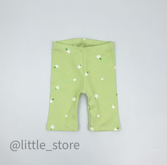 Бриджи хлопковые "Летние цветы" сочный лайм
