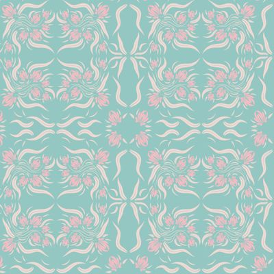 Floral folk damask pattern Fantasy flowers Floral geometric fantasy