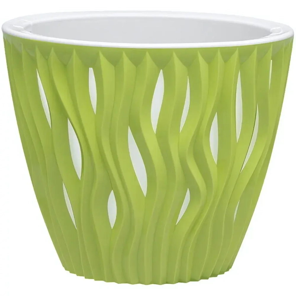 Кашпо для цветов пластиковое 5,7л d-23,5см «Вдохновение» Фисташковый