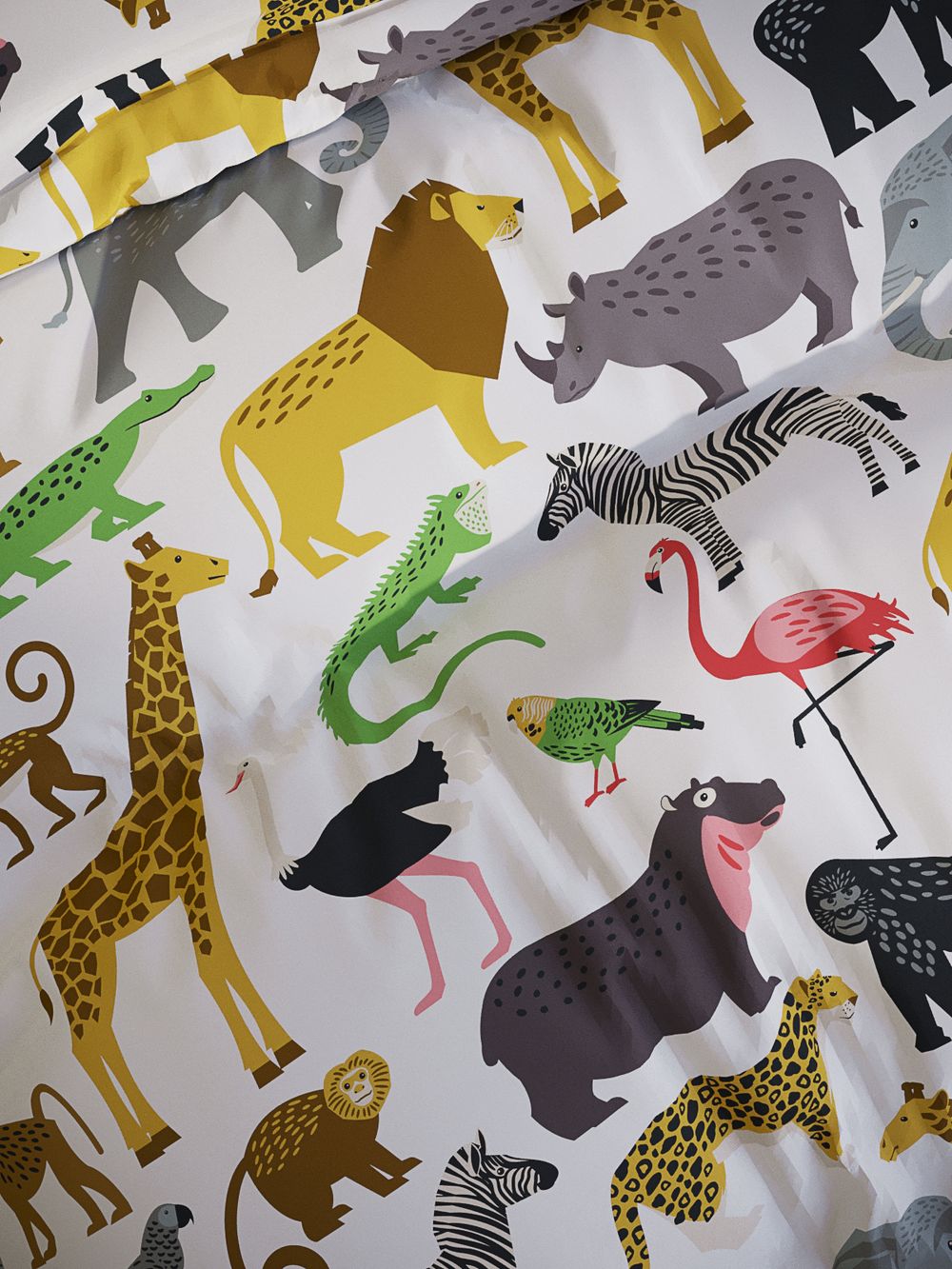 Наволочка комплект 2шт перкаль Сказка "Зоопарк" 50x70 см на молнии