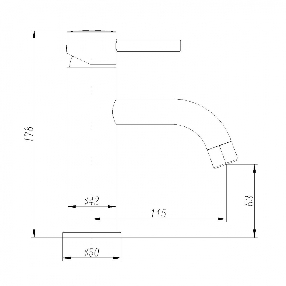 Смеситель ABBER Wasser Kreis AF8110B для раковины, черный матовый