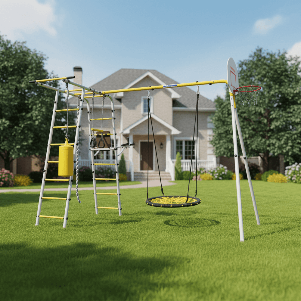 ROMANA Спорт Плюс 2 (желтый/серый) (с качелями лодка)