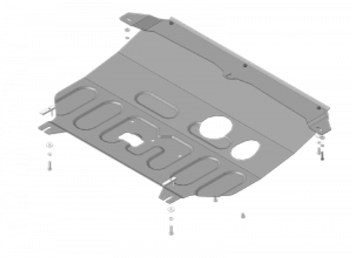 Защита картера Двигателя, КПП. 2 мм, Сталь. для KIA Soul 2014-2019 MOTODOR.71033