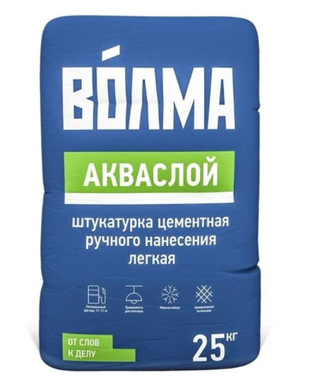 595 ВОЛМА Акваслой-МН Штукатурка цементная 25кг