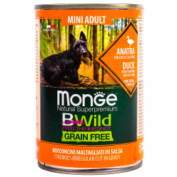 Monge Dog Bwild Mini 400 г (утка с тыквой и кабачками) - беззерновые консервы для взрослых собак мелких пород
