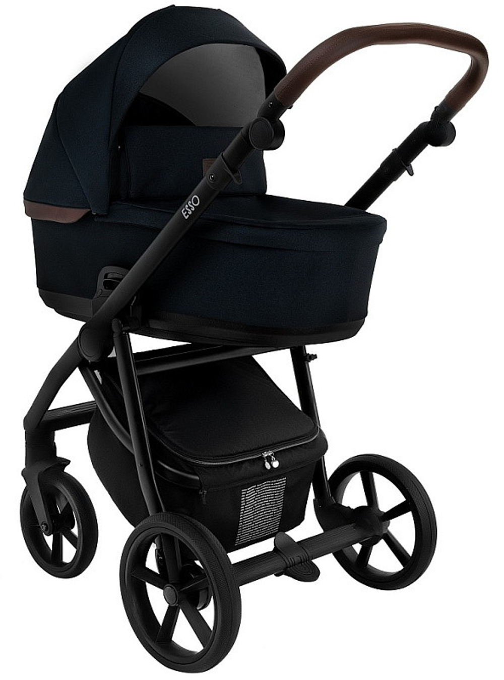 Детская коляска Roan Esso 3 в 1 с автокреслом Tutis Elo Lux EduSky Black ESS111/1 Caviar/Black