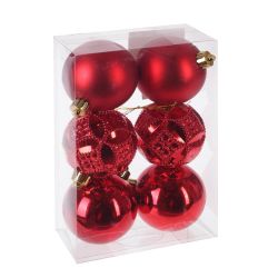 GAEM Набор из 6шт Украшение новогоднее Шар "Карнавал красок", D 6 см, L17,5 W6 H11,5 см