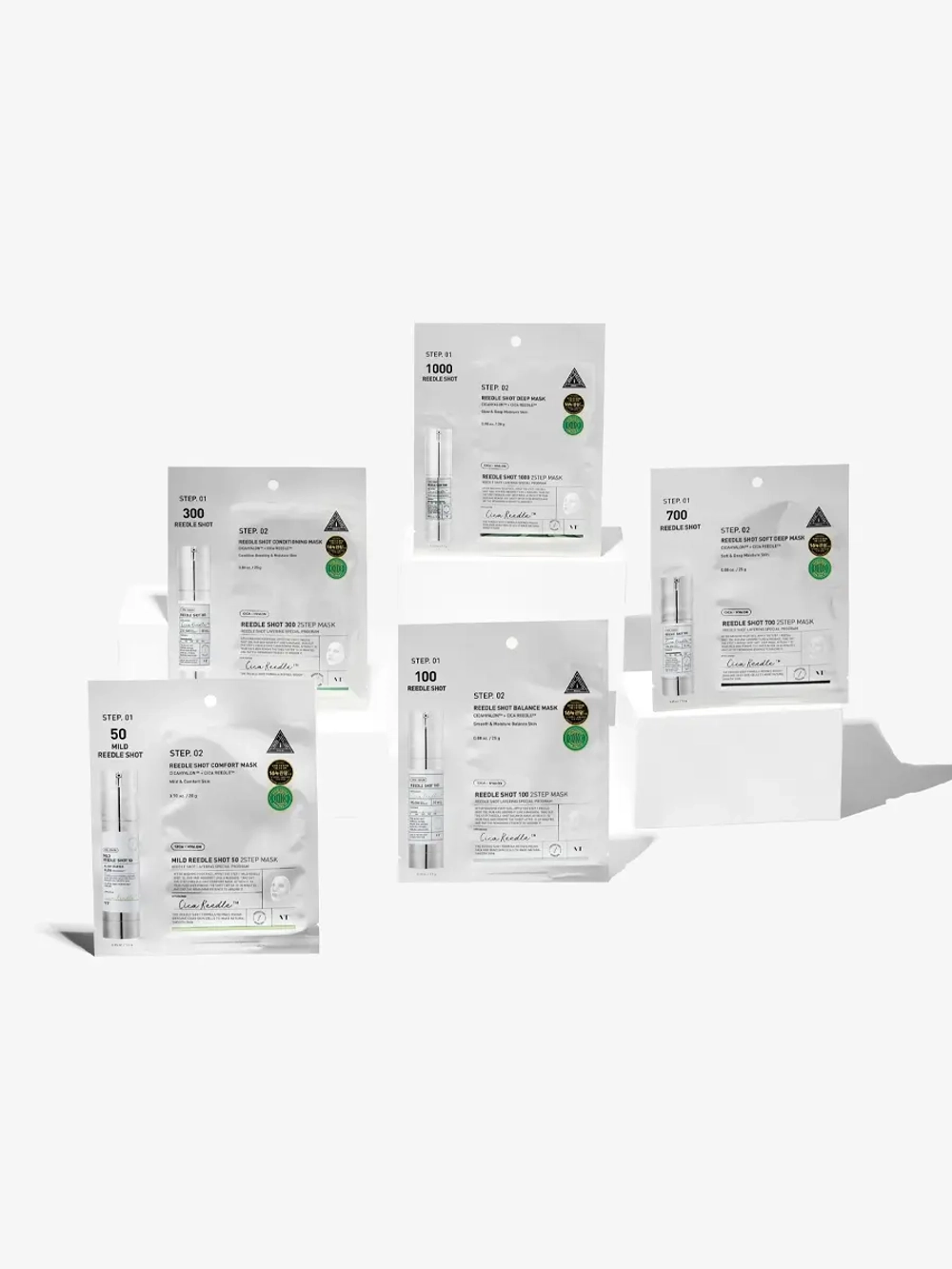 VT Cosmetics Двухступенчатая тканевая маска с микроиглами для глубокого восстановления и выравнивания тона Cica Reedle Shot 100 2Step Mask 1.5+25 гр