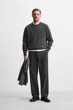 ZARA БРЮКИ RELAXED-FIT, АНТРАЦИТОВО-СЕРЫЙ