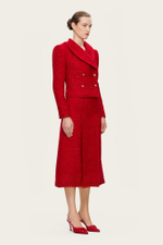 Красная твидовая юбка-миди "Эдит"