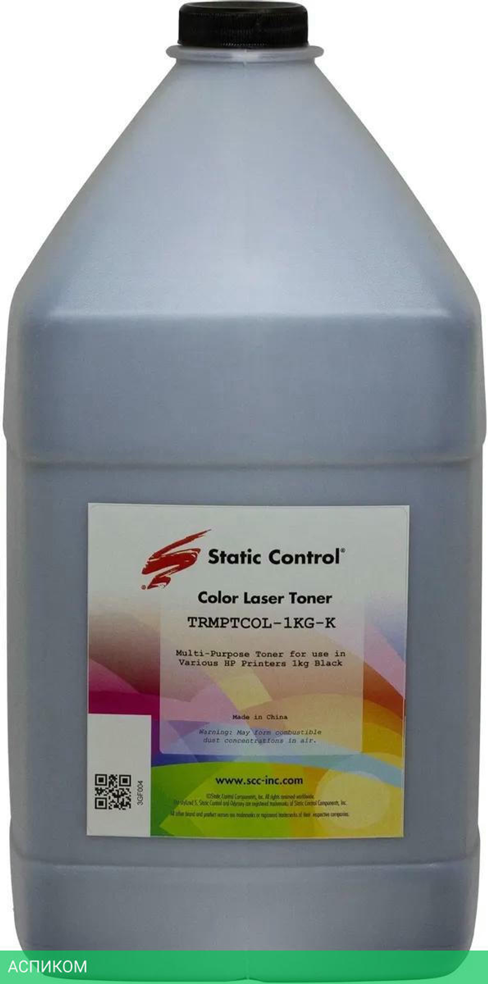 Тонер Static Control TRMPTCOL-1KG-K черный