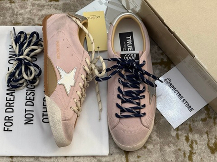 True-Star In Pastel Pink Suede With Silver Star