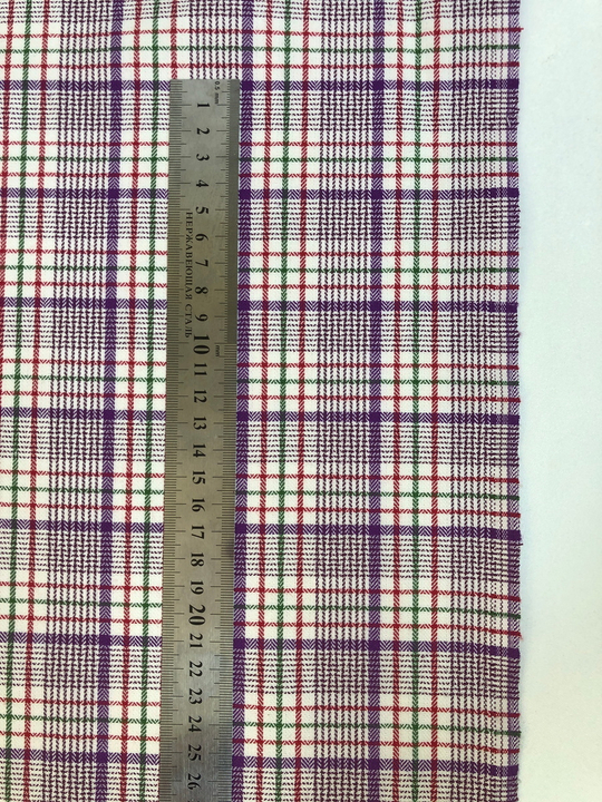 Коттон фланель сорочка принт клетка сирень/красн/зелен NBD011