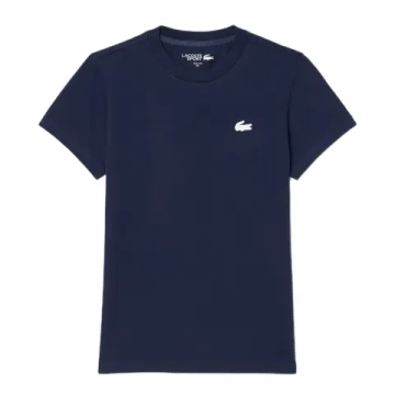 Женская теннисная футболка Lacoste Ultra Dry Technical Cotton Sport - navy blue