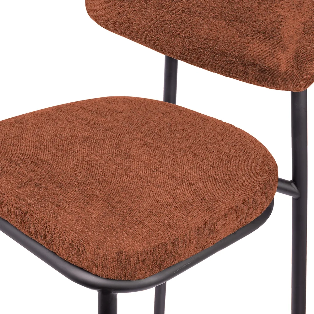 Стул Bradex Home Lucas 2 терракотовый шенилл с чёрными ножками