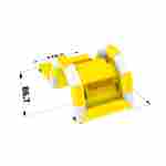 Надувная лестница для бассейна из ПВХ с бассейном, жёлтый, 1.82*1.1*0.87 м