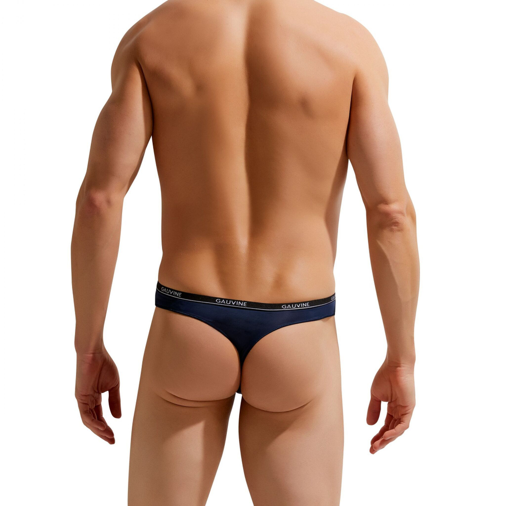 Мужские трусы-тонги с тонкой резинкой Second Skin Thong (Размер: S) (Цвет: темно-синий)