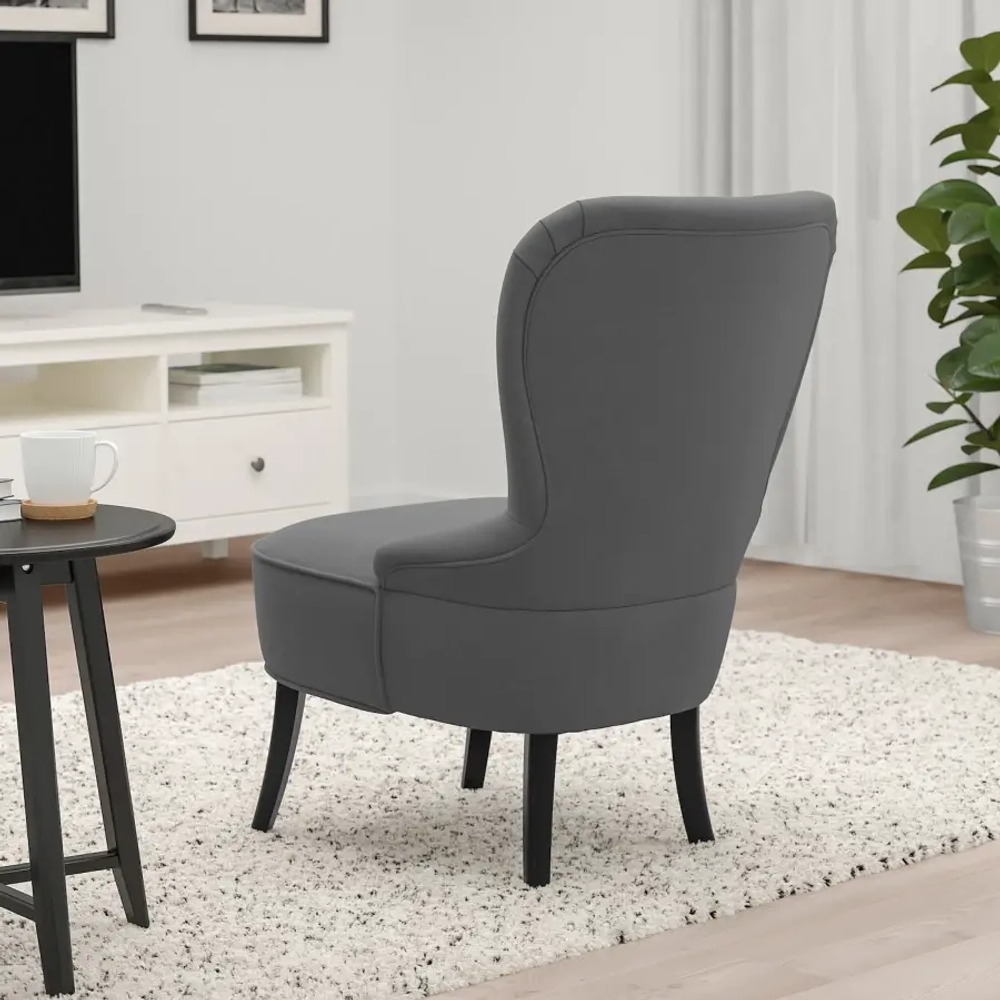Кресло с подголовником - IKEA REMSTA, 60х72х88 см, серый/черный, РЕМСТА ИКЕА