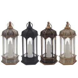 GAEM Изделие декоративное "Фонарь" с подсветкой (3хАG13), L5,5 W6 H13,5 см, 4в.