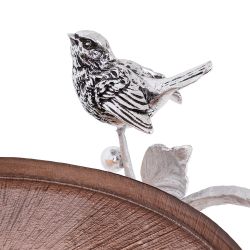 Фруктовница-конфетница Терра (поднос) Античное серебро Шоколадный