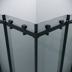 Душевой уголок Grossman Classic 90х90 300.K33.04.9090.21.00 профиль Черный матовый стекло прозрачное
