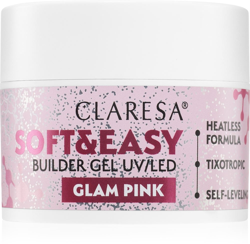 Claresa Soft&Easy Builder Gel - Гель-подложка для ногтей оттенок Glam Pink, 45 g