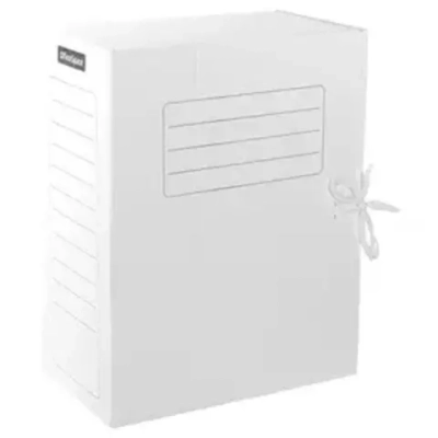 Папка архивная с завязками А4 до 1400л белая, Брауберг 126513