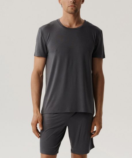 Пижама мужская с коротким рукавом и шортами Atlantic BNMP-005, вискоза, темно-серый меланж