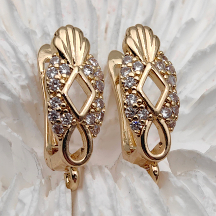 Швензы с фианитами 19х13x6,5 мм