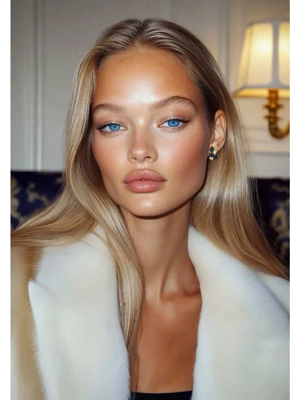 Серьги серебряные с корундом "сапфир"