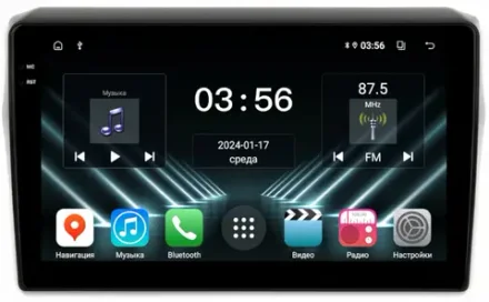 Магнитола для Suzuki Swift 5 2016-2023 (рамка матовая) - FarCar DX10-179-10MAT монитор 10.36" IPS на Android 13, 4+64Гб, CarPlay