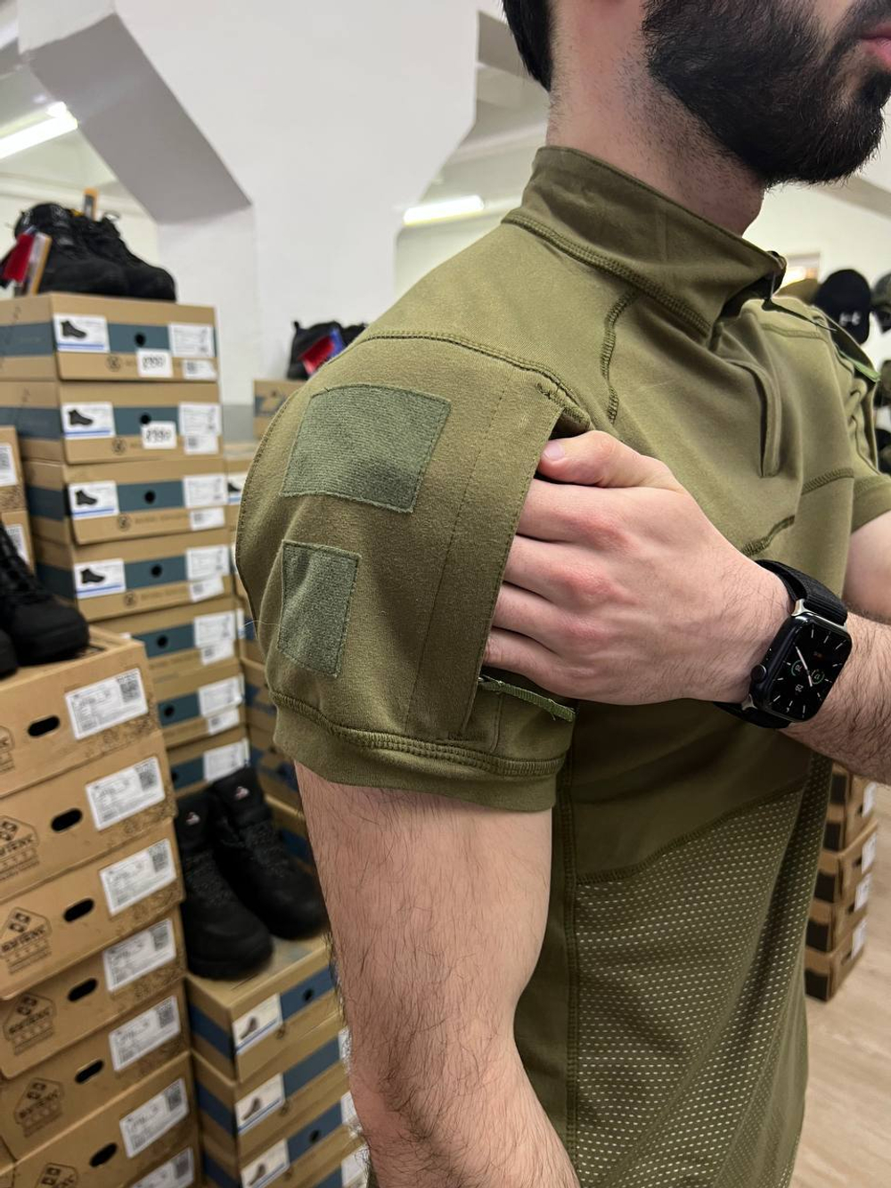 Тактическая боевая рубаха с коротким рукавом / олива