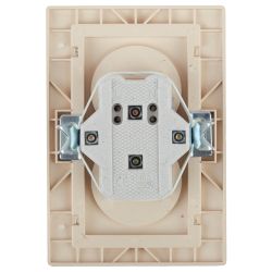 Розетка Intro Plano 1-204-04 без заземления двойная 2х2P, 16А-250В, IP20, СУ, Plano, шампань