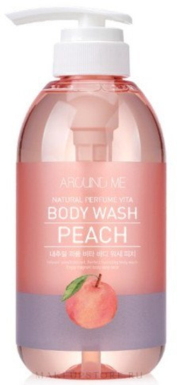 Купить WELCOS Around Me Гель для душа Around me Natural Perfume Vita Body Wash Peach, 500 мл