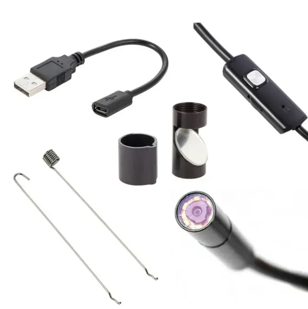 Эндоскоп Гибкая камера с подсветкой USB для Android и PC, провод 2м