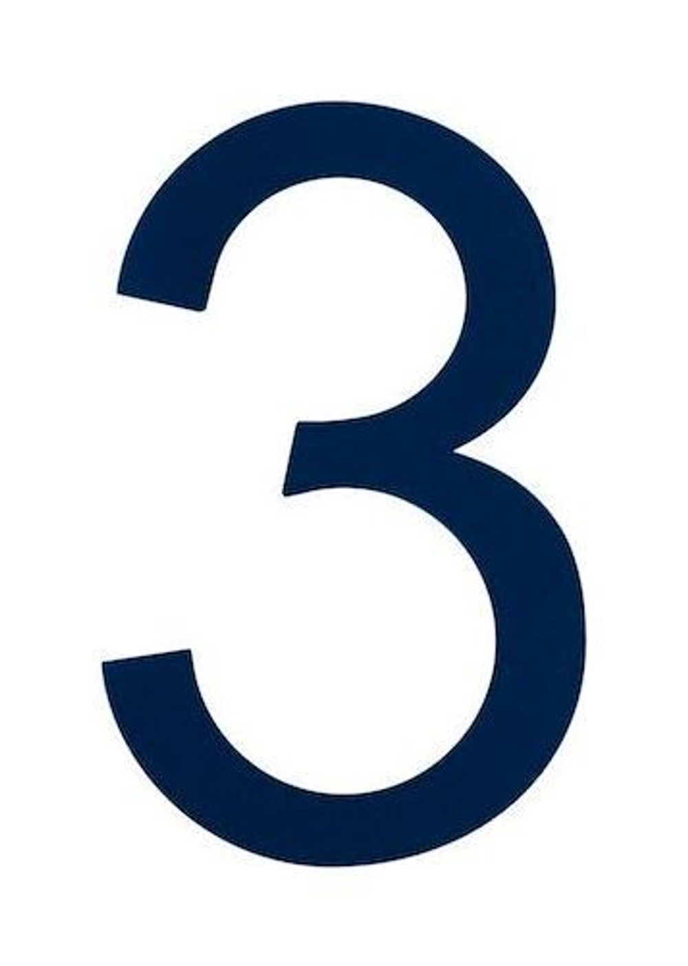 Знак номера 3, синий
