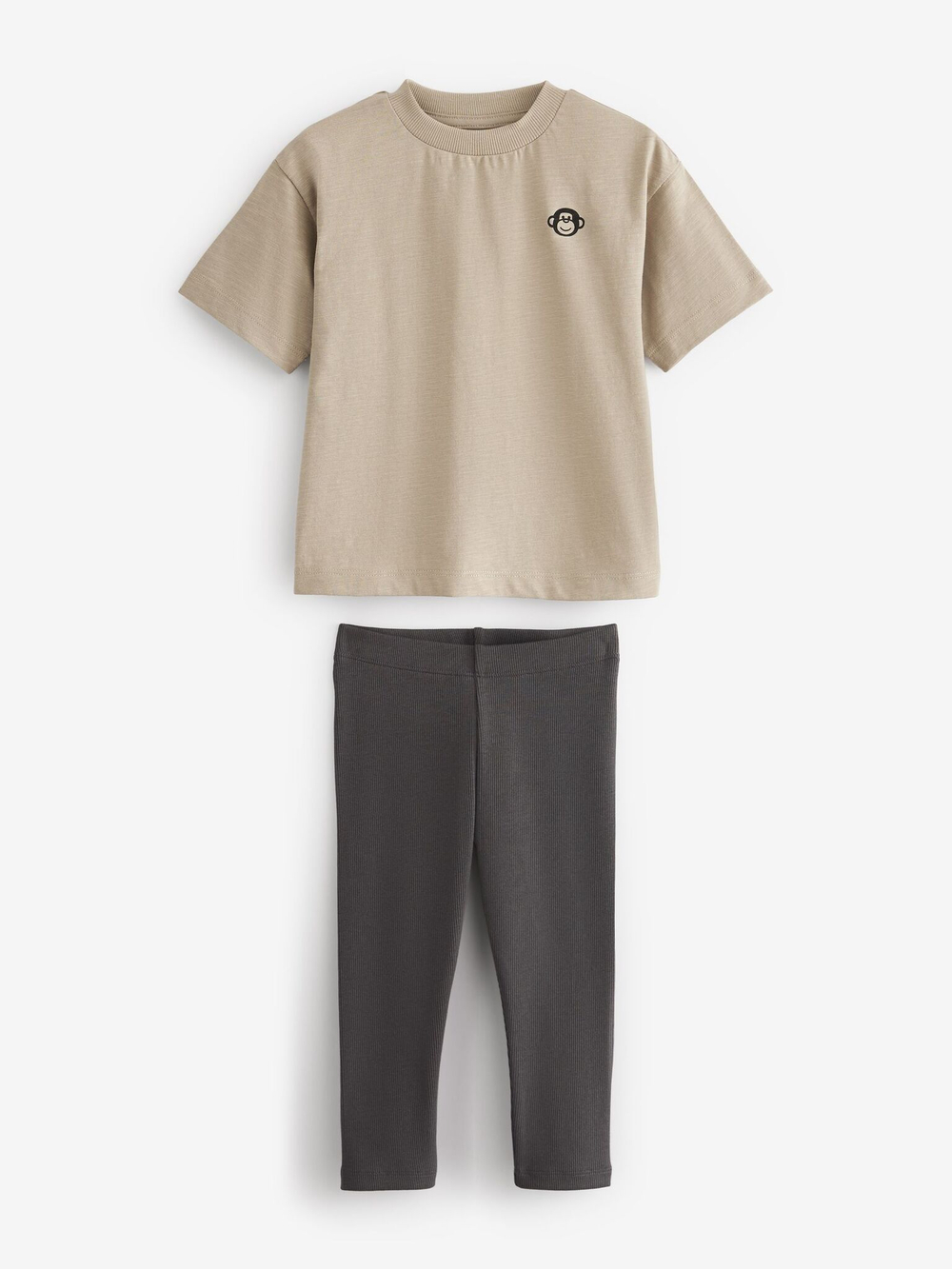 Футболка и легинсы в комплекте для мальчика Next D14-284, Бежевый, Темно-серый